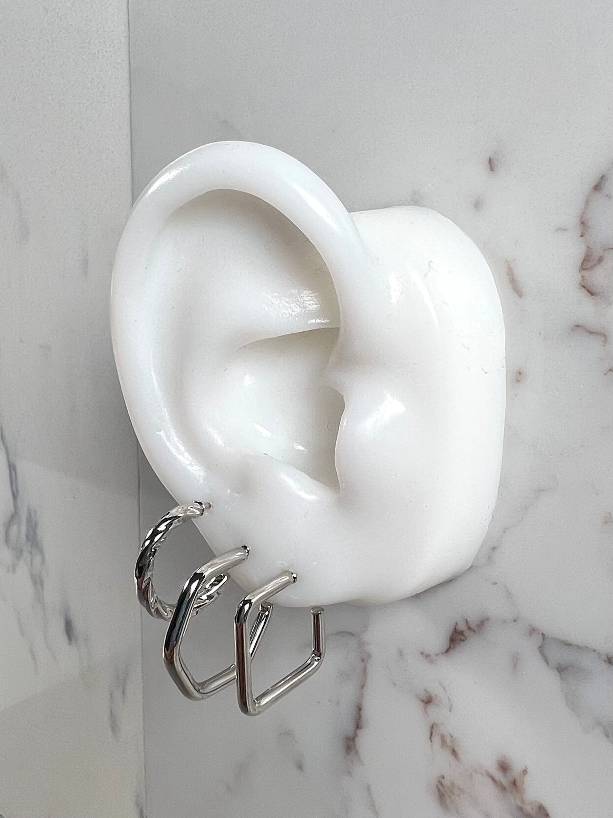 Jay Hoop Earrings Set (Silver)