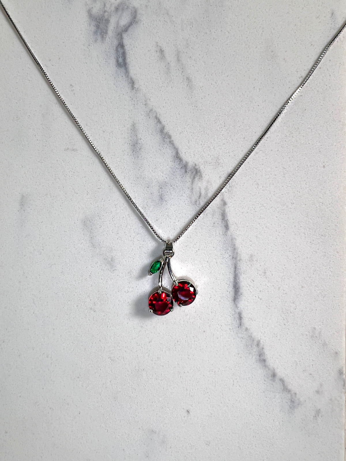 Meghan Cherry Necklace (Silver)