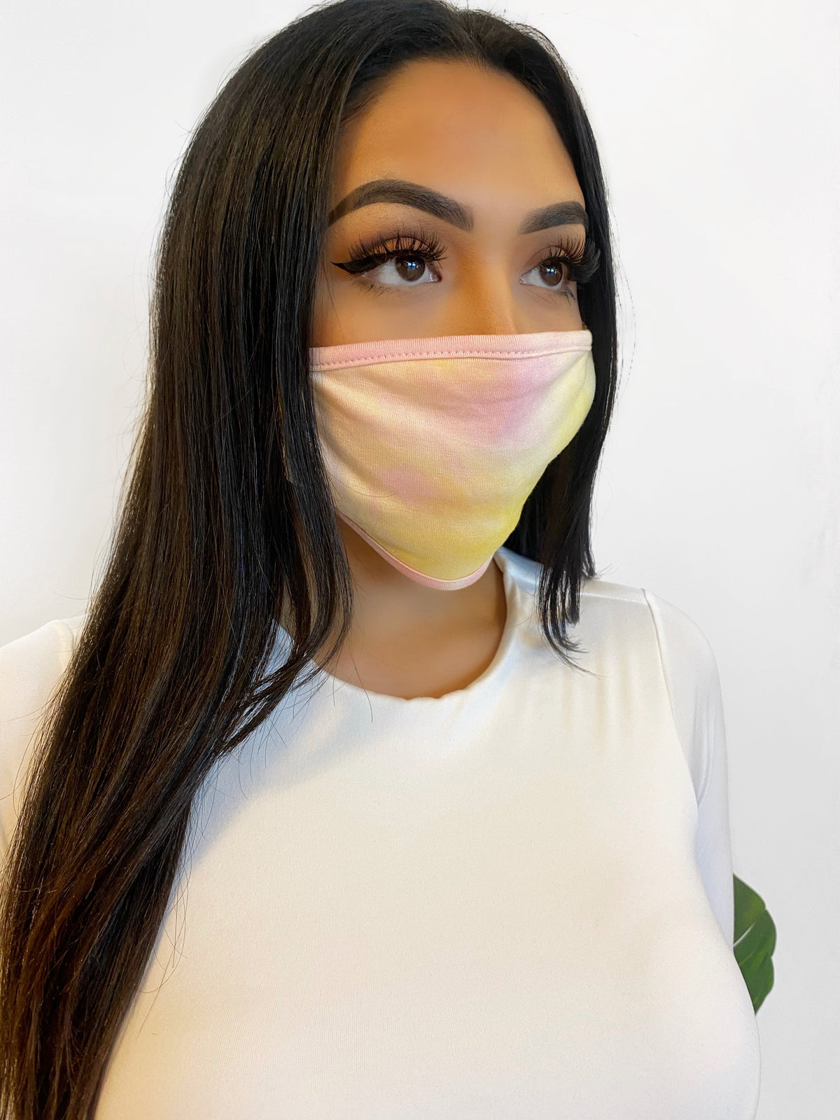 Idalia Tie Dye Mask (Pink\Yellow)