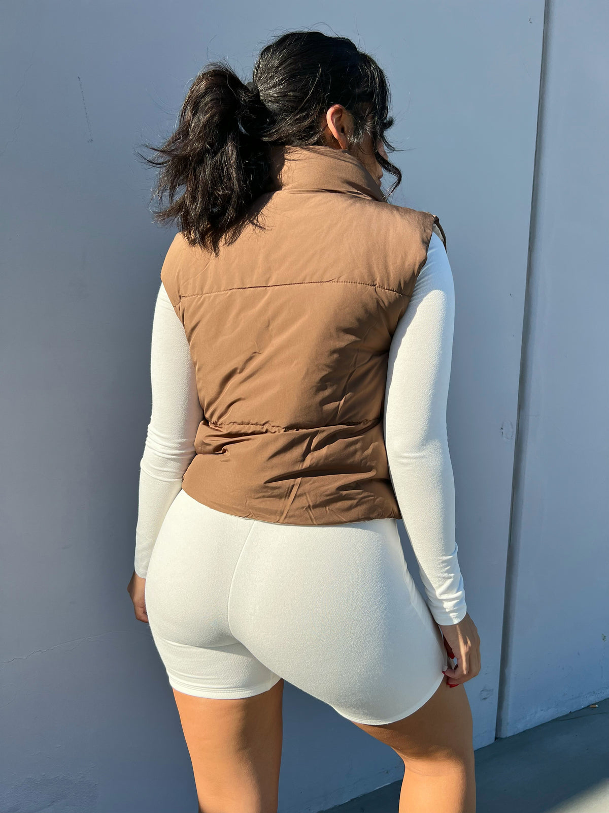 Jasmine Reversible Puffer Vest (Cocoa/Nude)